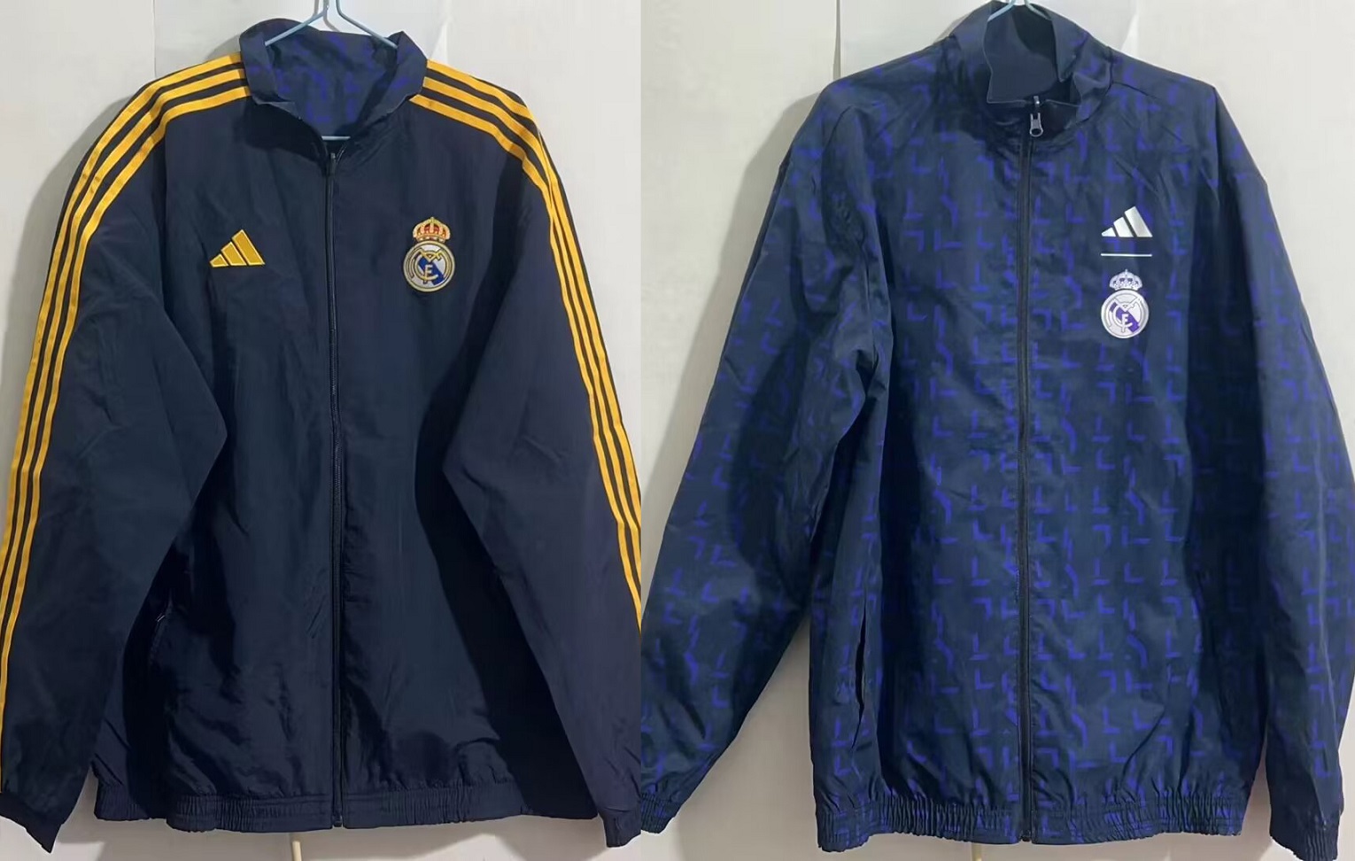 AAA Quality Real Madrid 23/24 Reversible Wind Coat - Navy/Yellow